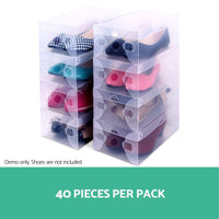 Artiss 40X Shoe Box Storage Clear Case Foldable Stackable Home & Garden Kings Warehouse 