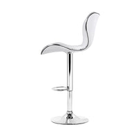 Artiss 4x Bar Stools Gas Lift Leather Seat White Furniture Kings Warehouse 