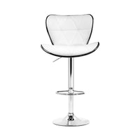 Artiss 4x Bar Stools Gas Lift Leather Seat White Furniture Kings Warehouse 