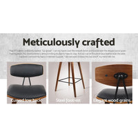 Artiss 4x Bar Stools Leather Padded w/Backrest Furniture Kings Warehouse 