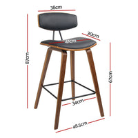 Artiss 4x Bar Stools Leather Padded w/Backrest Furniture Kings Warehouse 