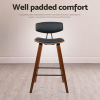 Artiss 4x Bar Stools Leather Padded w/Backrest Furniture Kings Warehouse 