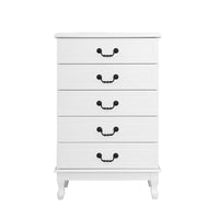 Artiss 5 Chest of Drawers - KUBI White Furniture Kings Warehouse 