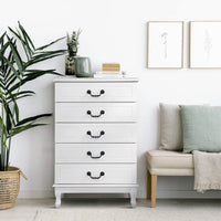 Artiss 5 Chest of Drawers - KUBI White Furniture Kings Warehouse 