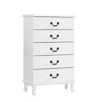 Artiss 5 Chest of Drawers - KUBI White Furniture Kings Warehouse 