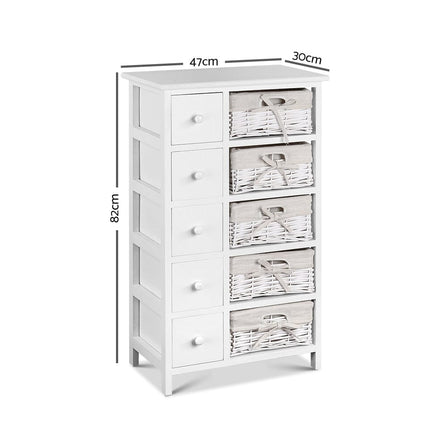 Artiss 5 Chest of Drawers with 5 Baskets - MAY Home & Garden Kings Warehouse 