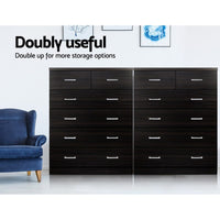 Artiss 6 Chest of Drawers - ANDES Walnut Furniture Kings Warehouse 