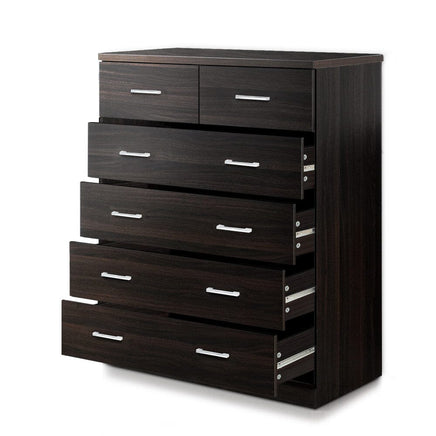 Artiss 6 Chest of Drawers - ANDES Walnut Furniture Kings Warehouse 