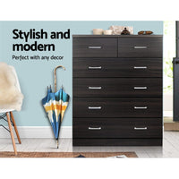 Artiss 6 Chest of Drawers - ANDES Walnut Furniture Kings Warehouse 