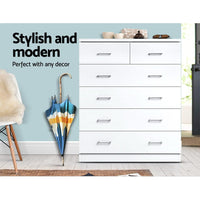 Artiss 6 Chest of Drawers - ANDES White Furniture Kings Warehouse 