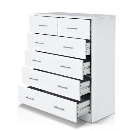 Artiss 6 Chest of Drawers - ANDES White Furniture Kings Warehouse 