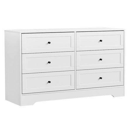 Artiss 6 Chest of Drawers - LEIF White Furniture Kings Warehouse 