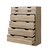 Artiss 6 Chest of Drawers - MYLA Oak Furniture Kings Warehouse 