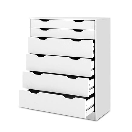 Artiss 6 Chest of Drawers - MYLA White Furniture Kings Warehouse 