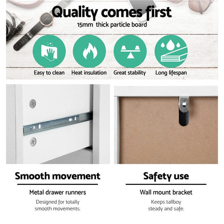Artiss 6 Chest of Drawers - MYLA White Furniture Kings Warehouse 