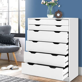 Artiss 6 Chest of Drawers - MYLA White Furniture Kings Warehouse 