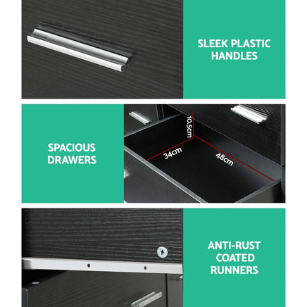 Artiss 6 Chest of Drawers - VEDA Black Furniture Kings Warehouse 