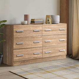 Artiss 6 Chest of Drawers - VEDA Pine Furniture Kings Warehouse 
