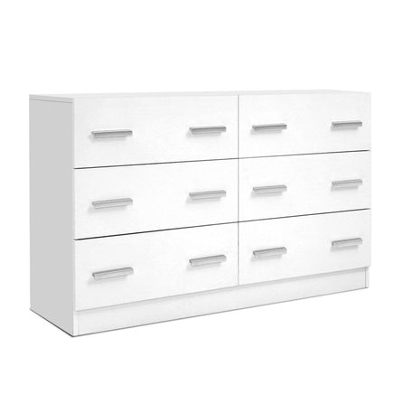 Artiss 6 Chest of Drawers - VEDA White Furniture Kings Warehouse 