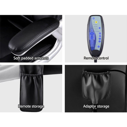 Artiss 8 Point Massage Office Chair PU Leather Black Furniture Kings Warehouse 