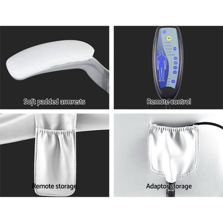 Artiss 8 Point Massage Office Chair PU Leather White Furniture Kings Warehouse 