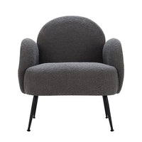 Artiss Armchair Boucle Charcoal Hanes Furniture Kings Warehouse 