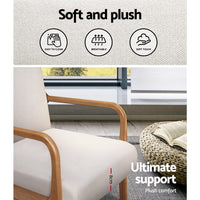 Artiss Armchair Fabric Beige Olive Furniture Kings Warehouse 