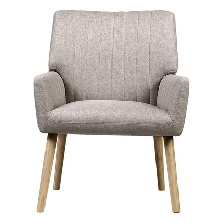 Artiss Armchair Fabric Beige Sebastini Furniture Kings Warehouse 