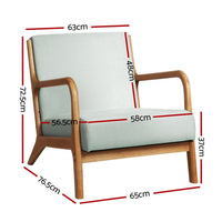 Artiss Armchair Fabric Grey Olive Furniture Kings Warehouse 
