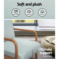 Artiss Armchair Fabric Grey Olive Furniture Kings Warehouse 