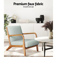 Artiss Armchair Fabric Grey Olive Furniture Kings Warehouse 