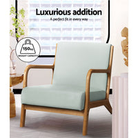 Artiss Armchair Fabric Grey Olive Furniture Kings Warehouse 