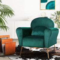 Artiss Armchair Green Velvet Caroline Furniture Kings Warehouse 