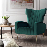 Artiss Armchair Green Velvet Kate Furniture Kings Warehouse 