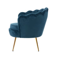 Artiss Armchair Lounge Chair Accent Retro Armchairs Lounge Shell Velvet Navy End of Year Clearance Sale Kings Warehouse 