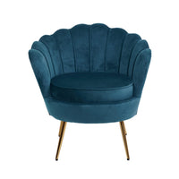 Artiss Armchair Lounge Chair Accent Retro Armchairs Lounge Shell Velvet Navy End of Year Clearance Sale Kings Warehouse 