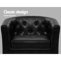 Artiss Armchair Set with Ottoman Black Ava Furniture Kings Warehouse 