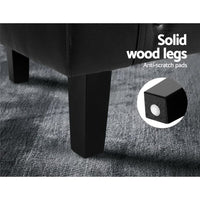 Artiss Armchair Set with Ottoman Black Ava Furniture Kings Warehouse 