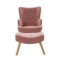 Artiss Armchair Set with Ottoman Pink Lansar Furniture Kings Warehouse 
