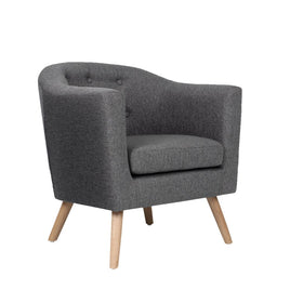 Artiss Armchair Tub Chair Grey Adora Furniture Kings Warehouse 