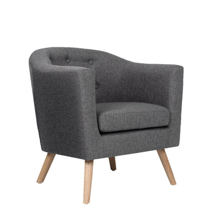 Artiss Armchair Tub Chair Grey Adora Furniture Kings Warehouse 