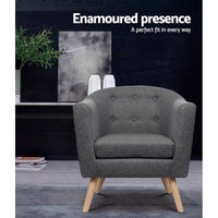 Artiss Armchair Tub Chair Grey Adora Furniture Kings Warehouse 