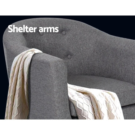 Artiss Armchair Tub Chair Grey Adora Furniture Kings Warehouse 