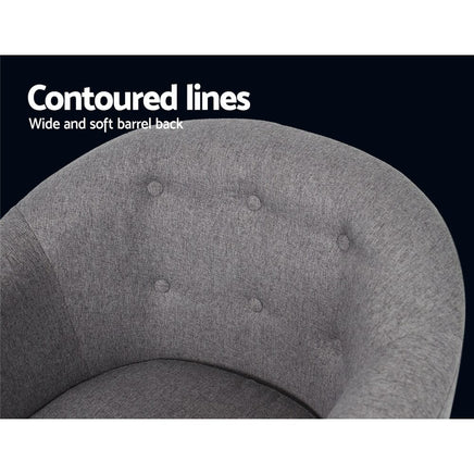 Artiss Armchair Tub Chair Grey Adora Furniture Kings Warehouse 