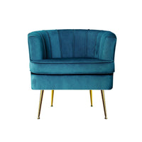 Artiss Armchair Velvet Blue Norvia Furniture Kings Warehouse 