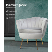 Artiss Armchair Velvet Grey Callista Furniture Kings Warehouse 