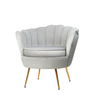 Artiss Armchair Velvet Grey Callista Furniture Kings Warehouse 
