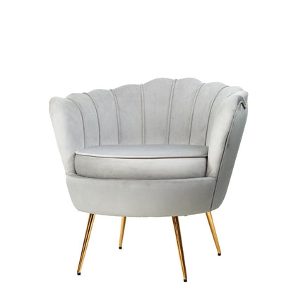Artiss Armchair Velvet Grey Callista Furniture Kings Warehouse 