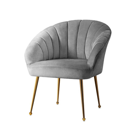 Artiss Armchair Velvet Grey Eloise Furniture Kings Warehouse 