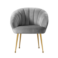 Artiss Armchair Velvet Grey Eloise Furniture Kings Warehouse 